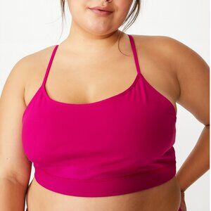 Torrid Plus Size Hot Pink Strappy Sports Bra Wireless Medium Support Activewear